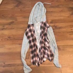 Medium plaid and grey sweater shirt from Ardene
